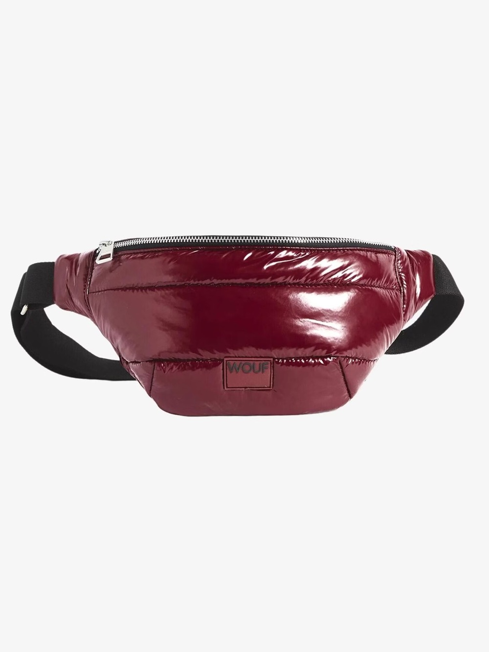 Wouf Quilted Puff Belt Bag - Glossy Burgundy